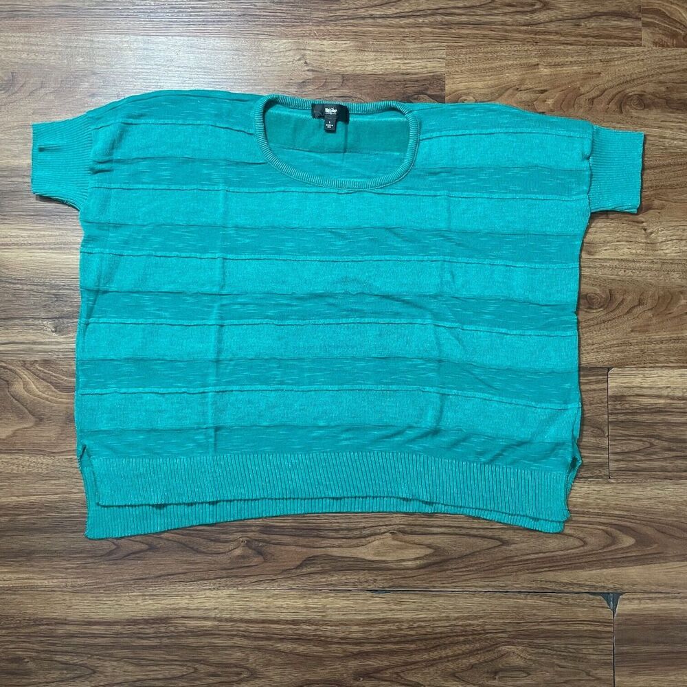 Mossimo Supply Co Knit Short Sleeve Lightweight Shirt Women's Large Blue Cotton